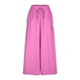 thumbnail image 2 of TaTaai Women's High Waist Loose Wide Leg Sports Pants Elastic Drawstring Waist with Side Pockets Casual Versatile Long Trousers for Women Daily Vacation Gift, 2 of 8