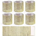 thumbnail image 1 of Granjero Gordo 100 servilleteros de diamantes de imitación, adornos de clip de papel para servilletas de malla, cenas o fiestas navideñas, reuniones familiares (oro), 1 of 5