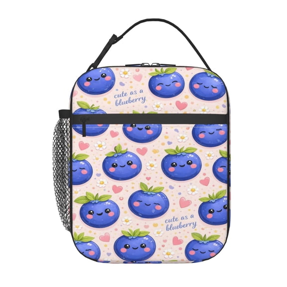 Blueberry Aesthetic Lunch Bag Portable Thermal Lunch Box for Men and Women