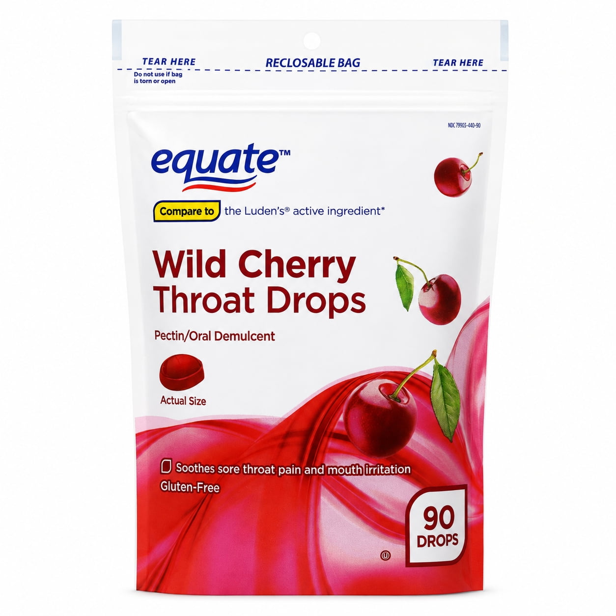 Equate Wild Cherry Throat Drops, 90 Count