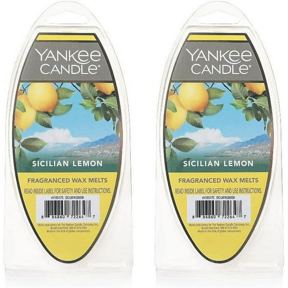 Yankee Candle Wax Melts, Sicilian Lemon Fragranced, Set of 2