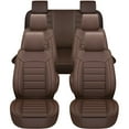 thumbnail image 2 of Maidao Car Seat Covers Full Set Leather for Kia for Telluride 2020-2023 7 Seats Three Row Water Resistant Front Rear Cushion Protector Coffee, 2 of 7