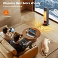 thumbnail image 3 of Behome Space Heater Indoor, 24’’ Electric Heaters with Remote & Thermostat, 3 Modes & 70°Oscillation & 12H Timer, Portable Room Tower Space Heater for Office, Bedroom, Large Room, 3 of 9