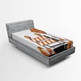 thumbnail image 1 of Ambesonne Logo Fitted Sheet, Traffic Warning, Twin XL Size, Pale Orange Grey, 1 of 2