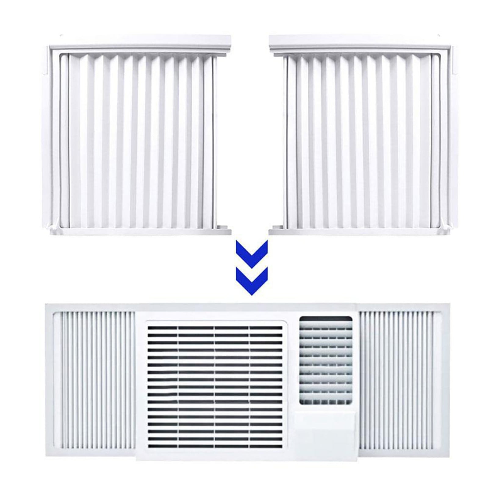 GBAYXJ Washranp 2Pcs Air Conditioner Side Panel With Frame Room Accordion Filler Kit For Window Air Conditioner Replacement Screen|Plastic