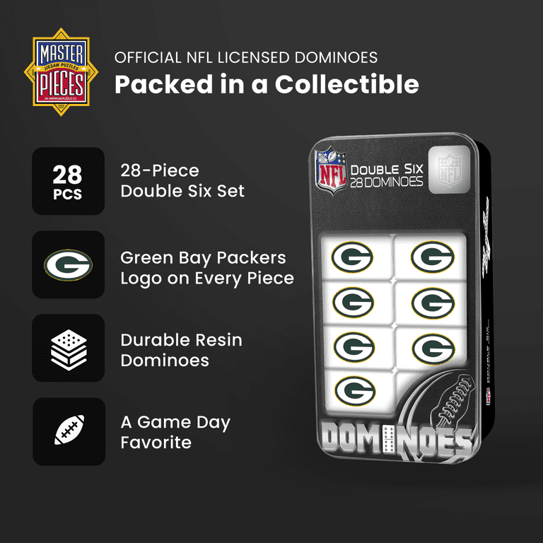 MasterPieces NFL Green Bay Packers Dominoes 28 Piece Set in Tin