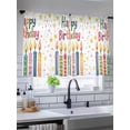 thumbnail image 3 of Sheer Curtains 45 Inches Long, Happy Birthday Light Filtering Window Curtains for Living Room/Bedroom, Colorful Star Funny Celebration Rod Pocket Voile Sheer Curtain Drapes, 52"W x 45"L, 2 Panels, 3 of 8