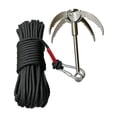 thumbnail image 2 of Gancho de agarre con gancho de anclaje de cuerda Garra de tigre volador Gancho de 4 de acero inoxidable Garra de escalada para senderismo Negro, 2 of 8