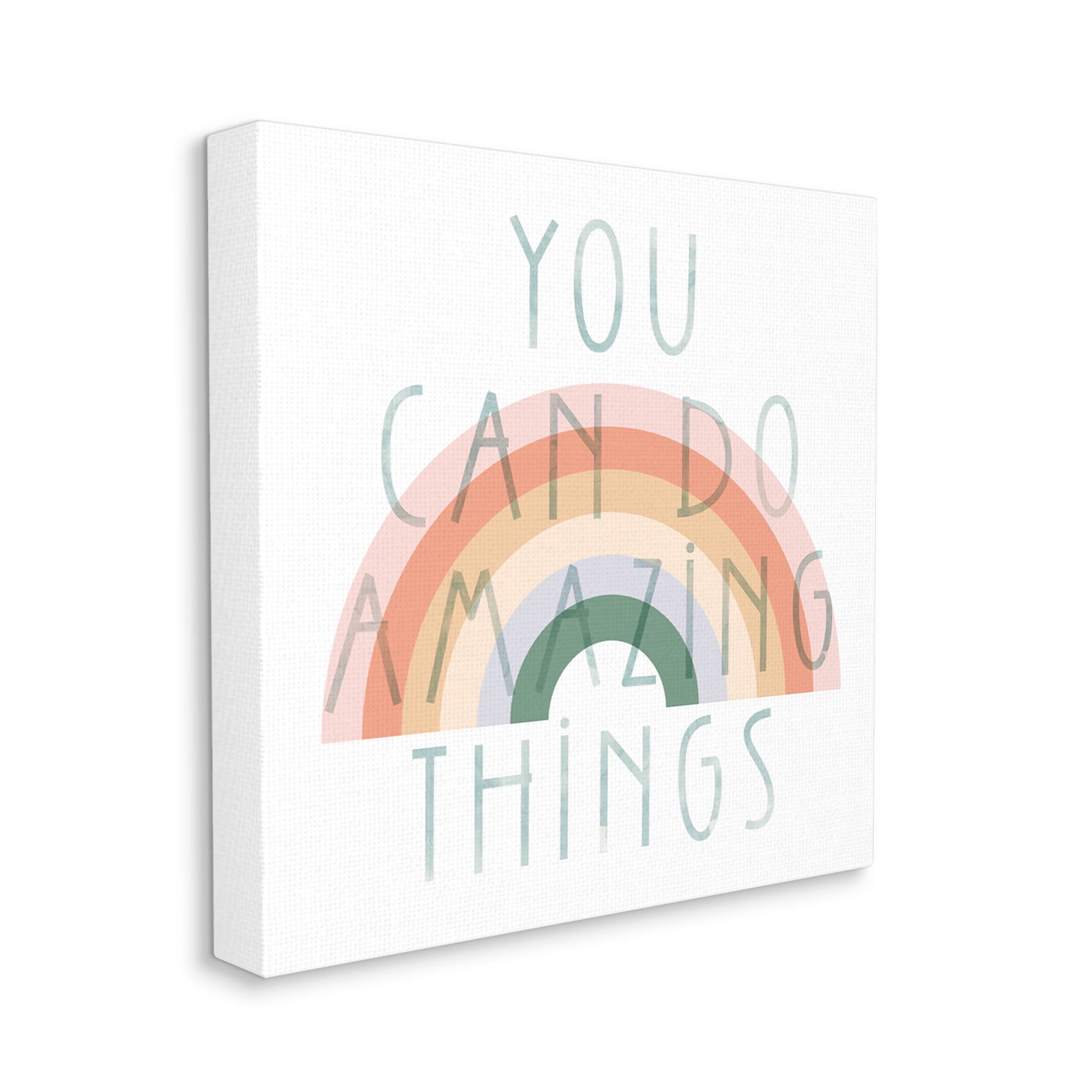 Stupell Industries Motivational Pastel Rainbow Graphic Art Gallery Wrapped Canvas Print Wall Art, Design by Daphne Polselli