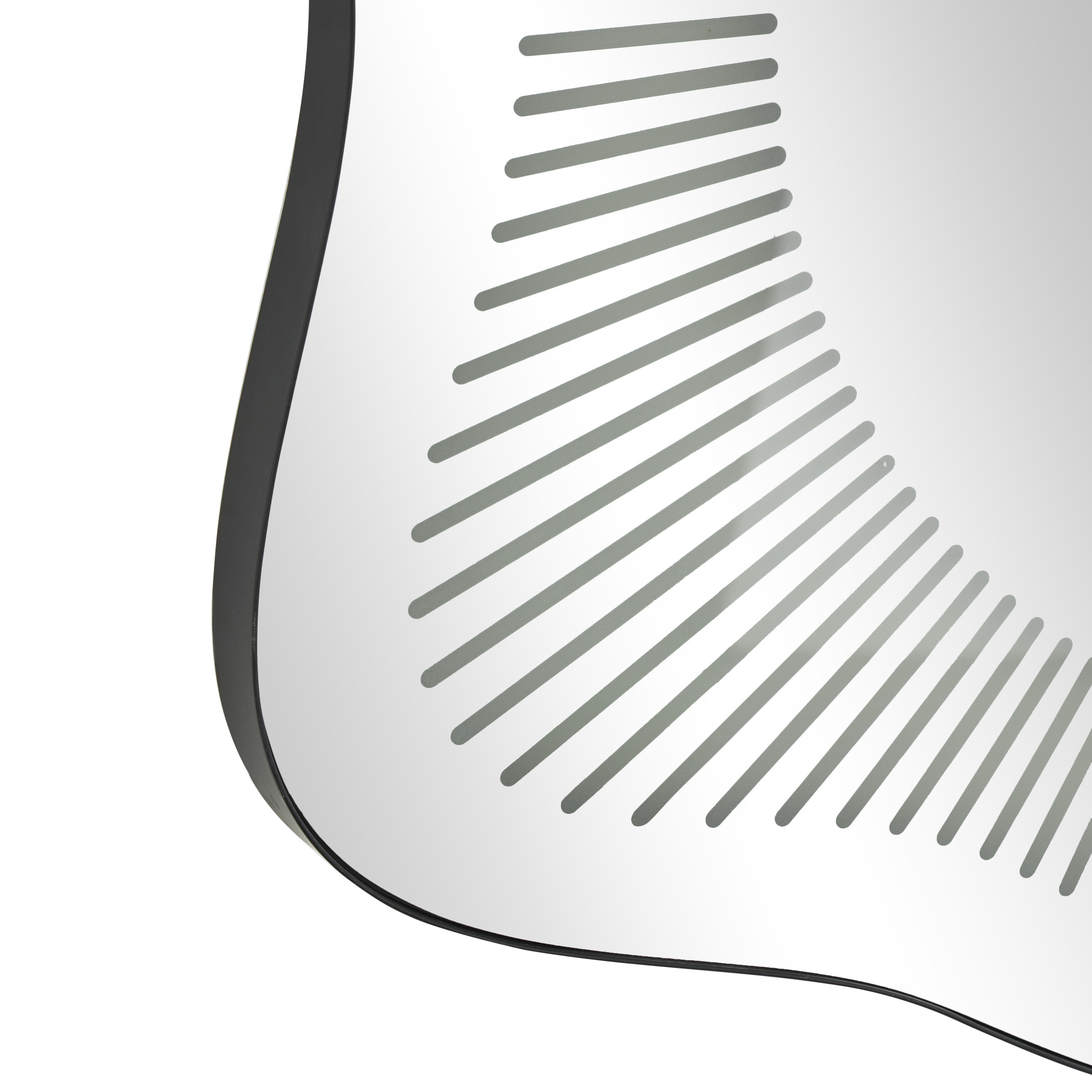 DecMode 29" x 30" Silver Wavy LED Abstract Wall Mirror with Radial Pattern