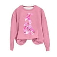 thumbnail image 2 of Heisall Womens Sweatshirts Long Sleeve Round Neck Loose Casual Breast Cancer Awareness Day Print Pullovers, 2 of 4