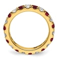 thumbnail image 2 of Diamond2Deal 14K Jaune Gold Lab Grandi Diamond et Cr Ruby Éternité Band for Women Taille 4.5, 2 of 7