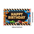 thumbnail image 3 of Construction Theme Happy Birthday Banner Colorful Vehicles Design Party Backdrop for Kids Celebration Event Decoration, 3 of 7
