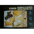 thumbnail image 3 of Core Kitchen Marble & Acacia Server Board Set with Cheese Knives, 3-piece Set, 3 of 5