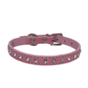 Livesture Diamond-studded pet collar shiny row of diamond rhinestone dog ring microfiber soft and comfortable collar dog supplies Pink M 42x2.0CM