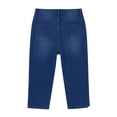 thumbnail image 4 of XIAONU Solid Denim Capri Pants for Women Button Detail Side Pockets Pants, 4 of 5
