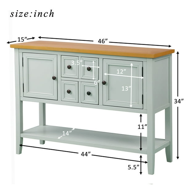 Segmart 46 X 15 34 Wood Console Table With 4 Storage Drawers 2 Cabinets And Segmart 46 X 15 34 Wood Console, 34 Inch High Console Table