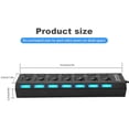 thumbnail image 4 of 7 Port USB 2.0 Hub  Ultra Slim Portable Data Hub Individual LED lit Power Switches  Compatible for All Windows/Linux /Mac Systems/MacBook Pro/Mouse/Keyboard/Games/USB Device, 4 of 6