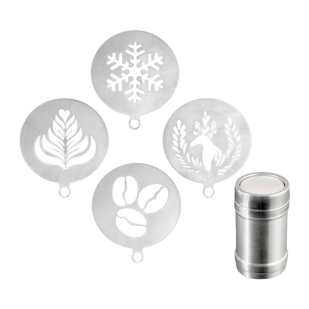 Plantillas de arte para café latte, kit para decorar pasteles, plantillas de pintura, accesorios de bar 1 frasco