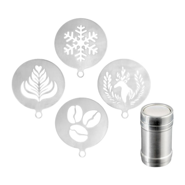 Plantillas de café para kit de decoración de pasteles de arte en latte, accesorios de bares, herramientas de arte de bricolaje para hornear plantillas 1 frasco