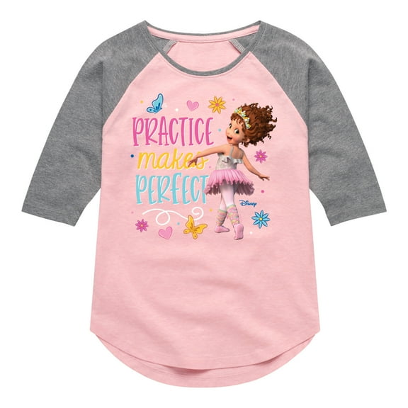 Fancy Nancy - Practice Makes Perfect - Toddler And Youth Girls Raglan Graphic T-Shirt