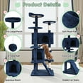thumbnail image 5 of 70" Cat Tree Cat Condo Cat Trees and Towers Multi-Level Activity Center Cat Playhouse with Sisal Scratching Posts & Perch for Kittens, Easy to Assemble, Navy Blue, 5 of 8