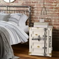thumbnail image 5 of 19.6in Industrial End Table with Locker, Industrial Forge Metal Locker Side Table, Concealment Gun Metal Furniture, Container Cabinet for Tool Room Garage Storage(White), 5 of 9