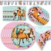Spirit Riding Free Party Supplies | Horse Party Decorations | Includes Large Plates, Dessert Plates, Napkins, Happy Birt
