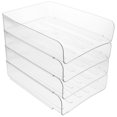thumbnail image 1 of 4pcs Desk Letter Tray Office Tray Paper Tray Organizer Clear Desktop File Holder Desktop Paper Holder Tray for Classroom Office Management, 1 of 9