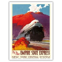 The New Empire State Express - Hudson River Valley - New York Central System - Vintage Railroad Travel Poster by Leslie Darrell Ragan c.1941 - Master Art Print (Unframed) 9in x 12in