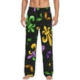 thumbnail image 2 of Goofa Mardi Gras Carnival4 Printed Soft Pajama Pants for Men, Wide Leg Comfy Casual Lounge Yoga Pants-Small, 2 of 9