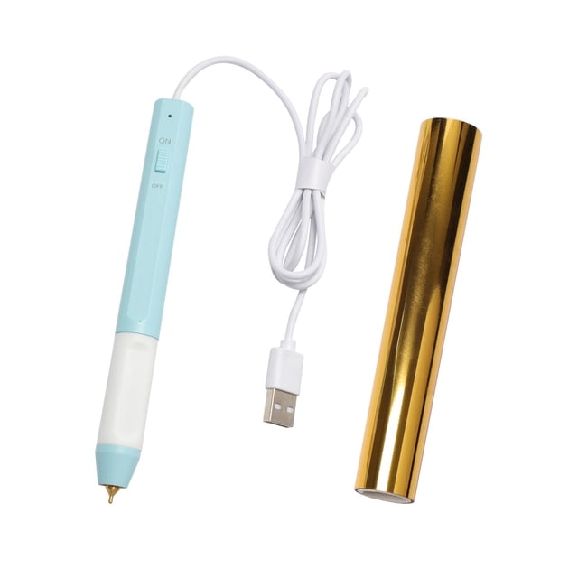 Bolígrafo de lámina caliente con cable USB Decoración de bricoje Bolígrafo de dibujo Punta de 1,5 mm Rollo de lámina caliente Conjuntos de de Azul Sunnimix juego de bolígrafos