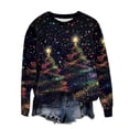 thumbnail image 5 of Craaazy Women's Christmas Tops Christmas Print Crewneck Long Sleeve Xmas Funny Shirts Gifts, 5 of 5