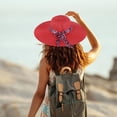 thumbnail image 2 of Hats Womens Wide Brim Big Floppy Foldable Roll Up Cap Beach Sun 50+ Hat, 2 of 5