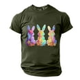 thumbnail image 3 of Generic Men's Happy Easter T Shirts Rabbit Ears Eggs Flowers Leaf Tops Summer Crew Neck Tees Cotton Going Out Shirts, 3 of 5
