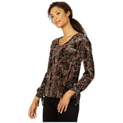 Karen Kane Women's Tie Sleeve Top Brown Size X-Large