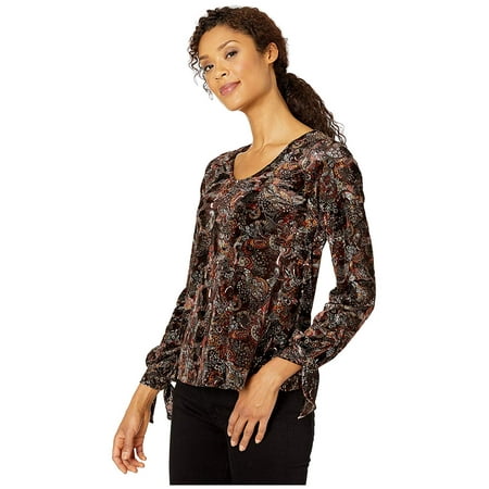 Karen Kane Women's Tie Sleeve Top Brown Size X-Large