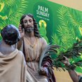 thumbnail image 5 of Palm Sunday Backdrop Banner with Message for Easter 71x43 Inch Palm Sunday Photo Background Palm Leaves Easter Decorations Tropical Palm Luau Party Supplies Room Wall Decor Photo Props, 5 of 7
