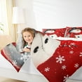 thumbnail image 4 of Manfei Lovely Xmas Snowman King Size Comforter Sets,White Snowflake Bedding Comforter Set,Merry Christmas Bedding Set For Children,Breathable Home Decor Reversible,3-Piece, 4 of 8