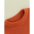 thumbnail image 6 of Yunliwuli Toddler Baby Autumn Sweater, Solid Color Knit Long Sleeve Round Neck Knitwear Pullover Winter Sweatshirt, 6 of 10