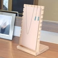 thumbnail image 3 of Jewelry Display Stand, Wooden Board, Vertical with Base Storage Holder, for Show StyleC-Beige, 3 of 8