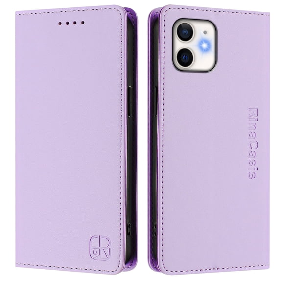 Dteck Flip Wallet Case for iPhone 11, Strong Magnetic Closure PU Leather Folio Cover with Card Holder Kickstand, TPU Shockproof Durable Protective Phone Cover,Purple