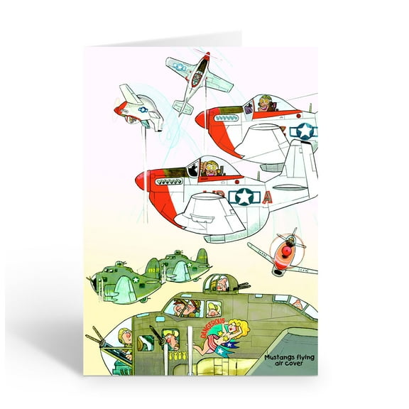 Tuskegee Vintage Airplane Note Cards - 10 Note Cards with Envelopes - Aviation -