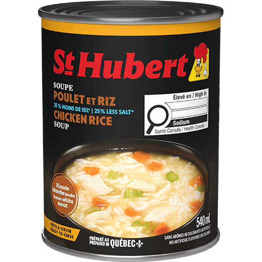 Soupe au poulet et au riz réduite en sel St-Hubert