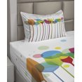 thumbnail image 2 of Ambesonne Colorful Fitted & Top Sheet Set with Sham, Wine Colorful Glasses, Multicolor, 2 of 4