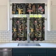 thumbnail image 2 of Cozy Mushroom Kitchen Curtains 3-Piece Set 27.5x36in Polyester Fabric Woodland Look Ideal for Thanksgiving Holiday, 2 of 5