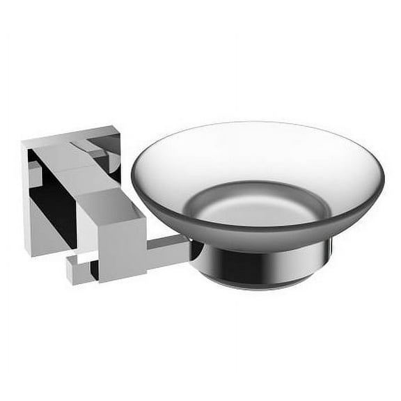 Eviva Panera Frosted Glass Soap Dish, Holds As a Wall Mount (Brushed Nickel), Bathroom Soap Holders
