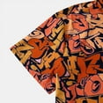 thumbnail image 5 of WREESH Mens Hawaiian Summer Beach Shirt Unisex Short Sleeve Color Block Shirts Graphic Printed Button Down Shirts with Pocket Orange, 5 of 9