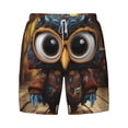 thumbnail image 4 of Lsque Mens Swim Trunks Quirky Owl With Glasses Pattern - Bathing Suit Compression Liner - Beach Swim Shorts Swimwear - (S-3XL) - Stretch Quick Dry -XX-Large, 4 of 9
