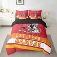 thumbnail image 2 of Erosebridal American Football City Bedding Sets Twin Size,Kansas Print Comforter Sets with Sheets,Geometric Stripe Bed in a Bag Twin Size,Luxurious Bedroom Decoration Reversible,7-Piece, 2 of 6